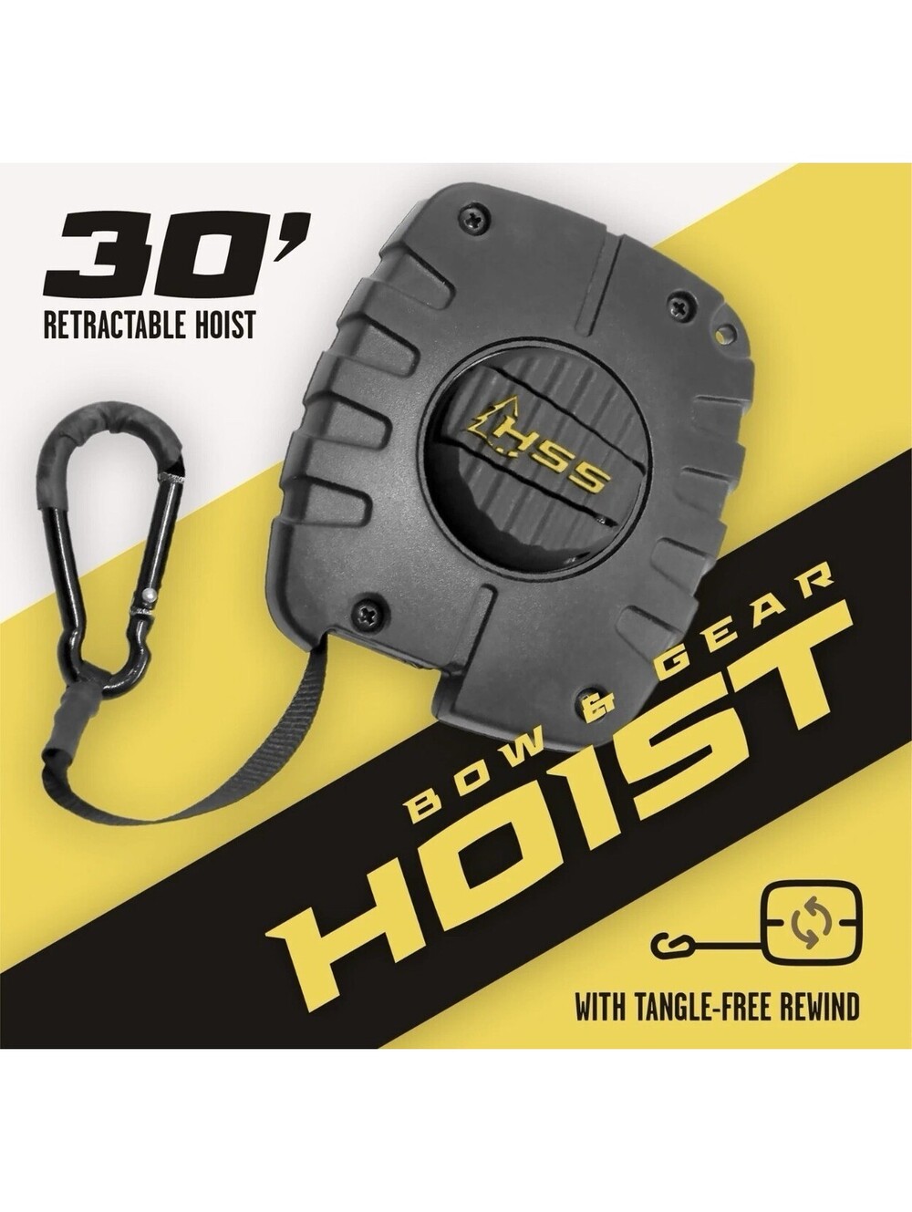 HSS Bow Gear Hoist 30 Ft Retractable Hunting Safety Tree Stand Carabiner